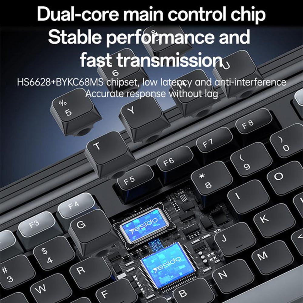 Wireless Tastatur und Maus Set Yesido KB43, Schwarz