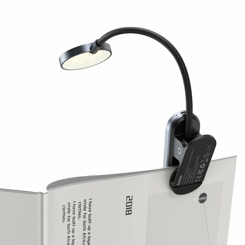 Tragbare LED-Lampe Baseus Comfort Reading Mini Clip, Grau DGRAD-0G