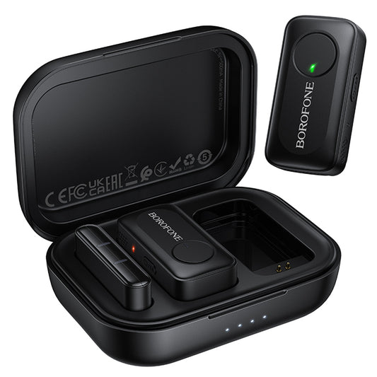 Borofone BFK17 Lemai Lavaliermikrofon, USB-C, 2er-Set, Schwarz