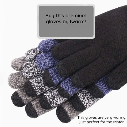 Winter-Touchscreen-Handschuhe Iwarm ST0018, Größe 23cm, Grau