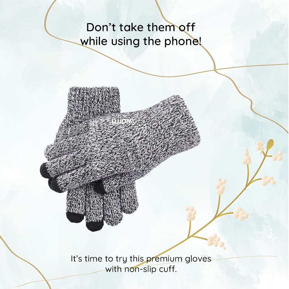 Winter-Touchscreen-Handschuhe Iwarm ST0018, Größe 23cm, Grau