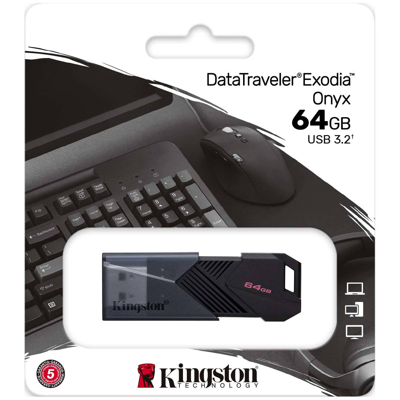 Kingston Exodia Onyx USB-A 3.2 Stick 64GB | Schwarz | Speicherstick