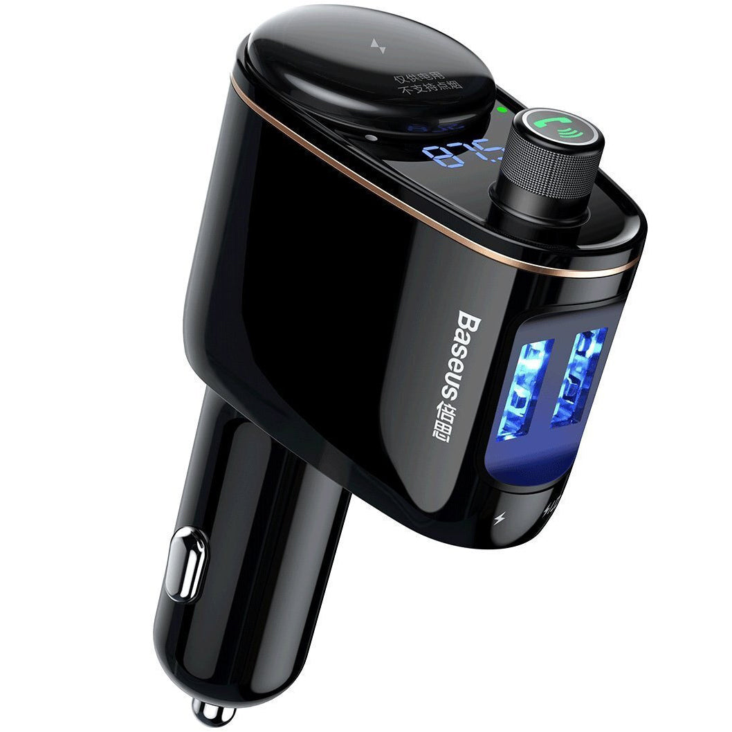 Baseus S-06 FM-Transmitter Bluetooth | 2x USB-A | Schwarz