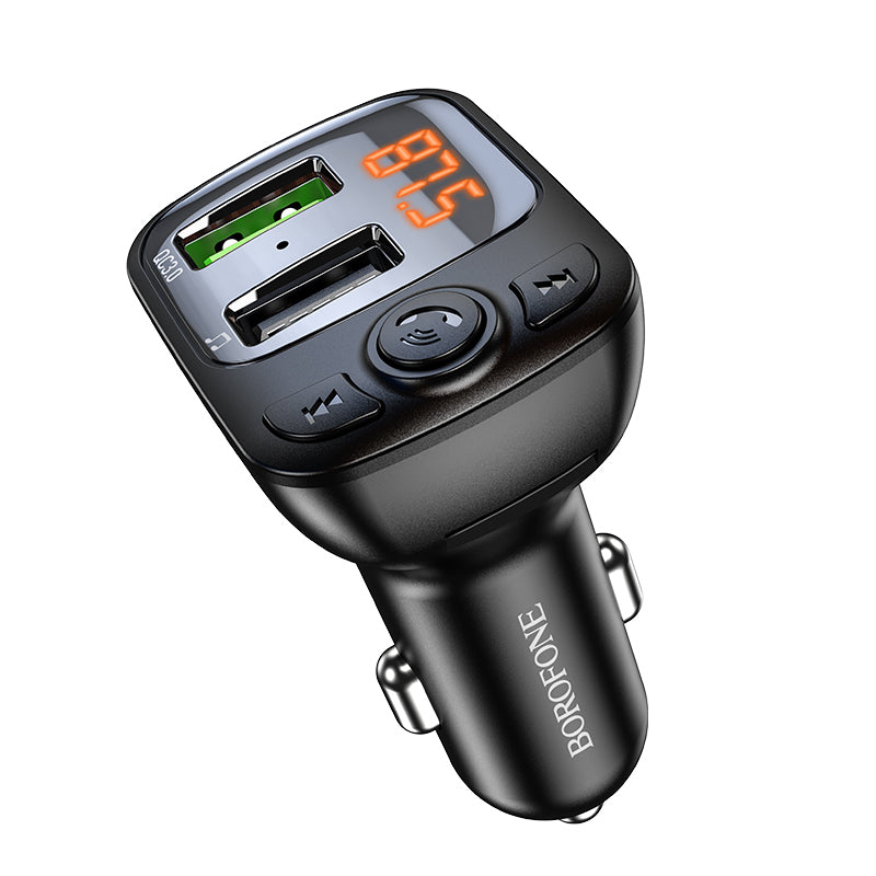 Borofone BC41 Eminency FM-Transmitter Bluetooth | 2x USB-A & microSD | Schwarz