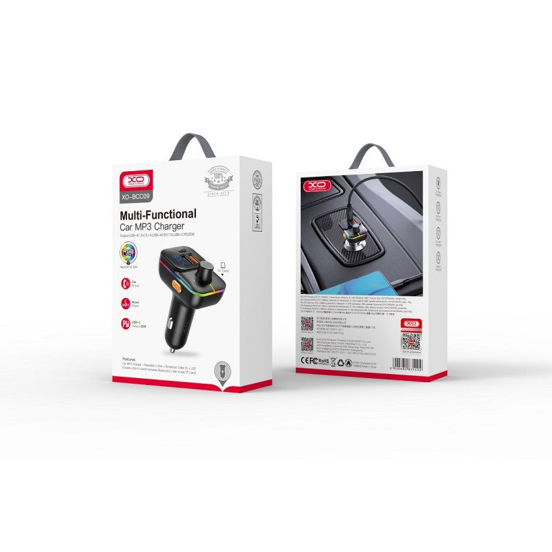 Bluetooth FM Modulator XO Design BCC09, 2 x USB-A - 1 x USB-C - 1 x microSD