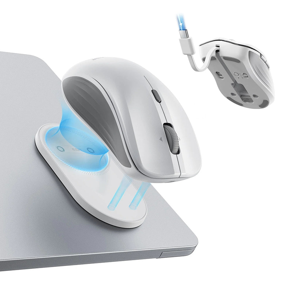 Wireless-Maus ESR MagMouse, 800DPI - 4800DPI, BT / Wi-Fi, Weiß