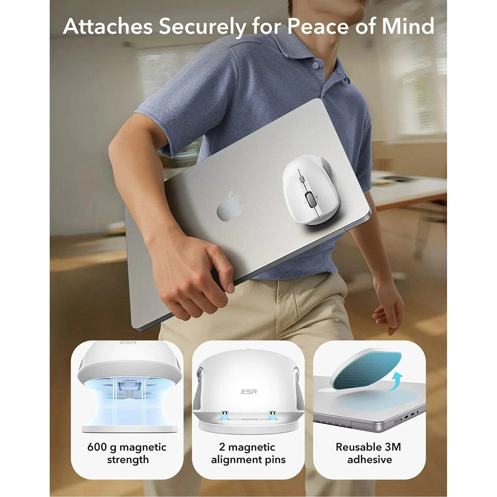 Wireless-Maus ESR MagMouse, 800DPI - 4800DPI, BT / Wi-Fi, Weiß