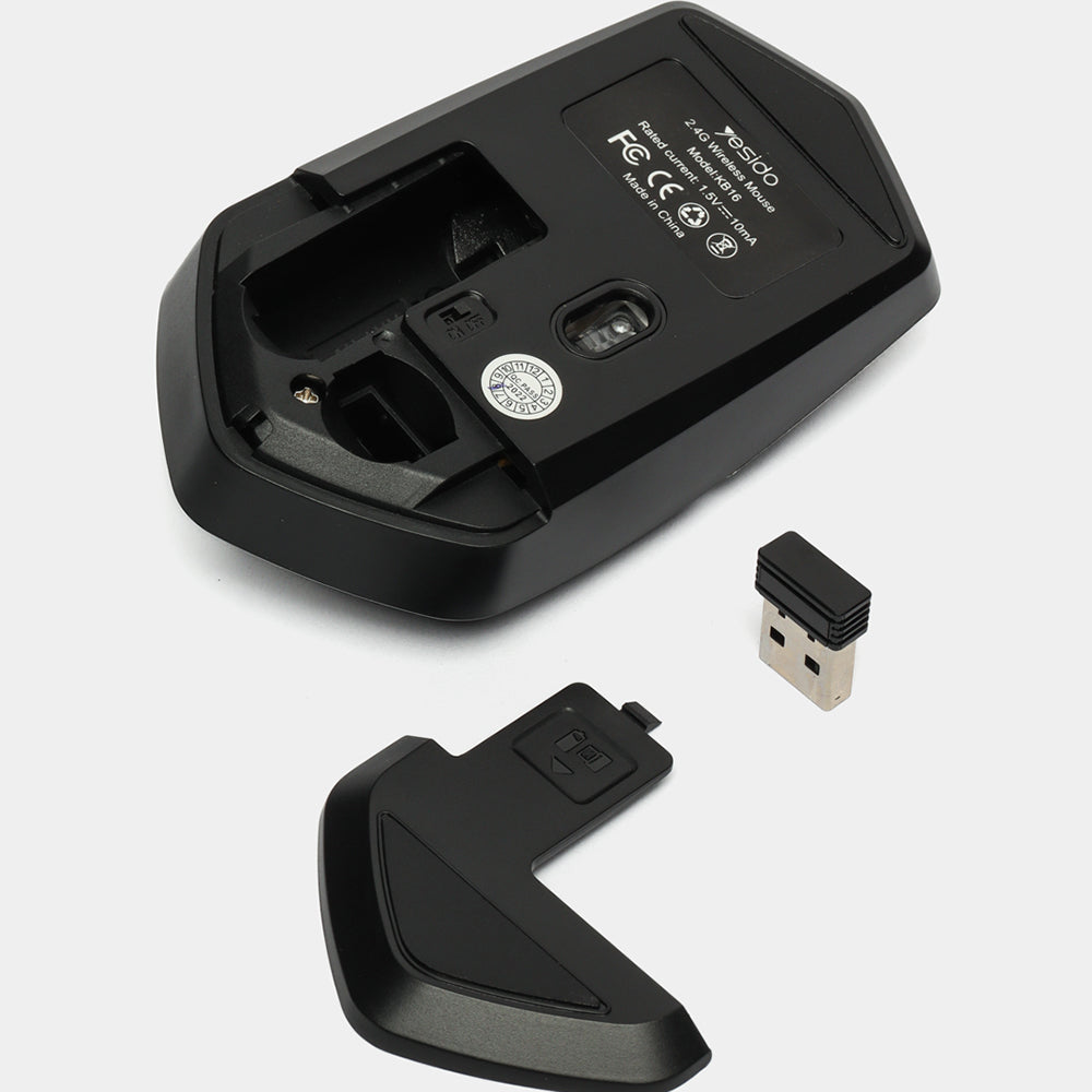 Mouse Wireless Yesido KB16, 1600DPI, Schwarz