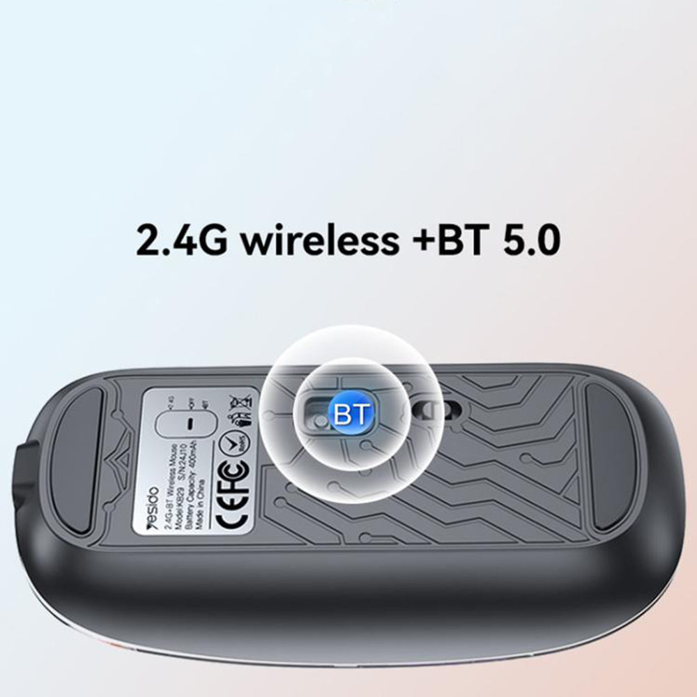 Kabellose Maus Yesido KB29, 800DPI - 1600DPI, BT / Wi-Fi, Schwarz