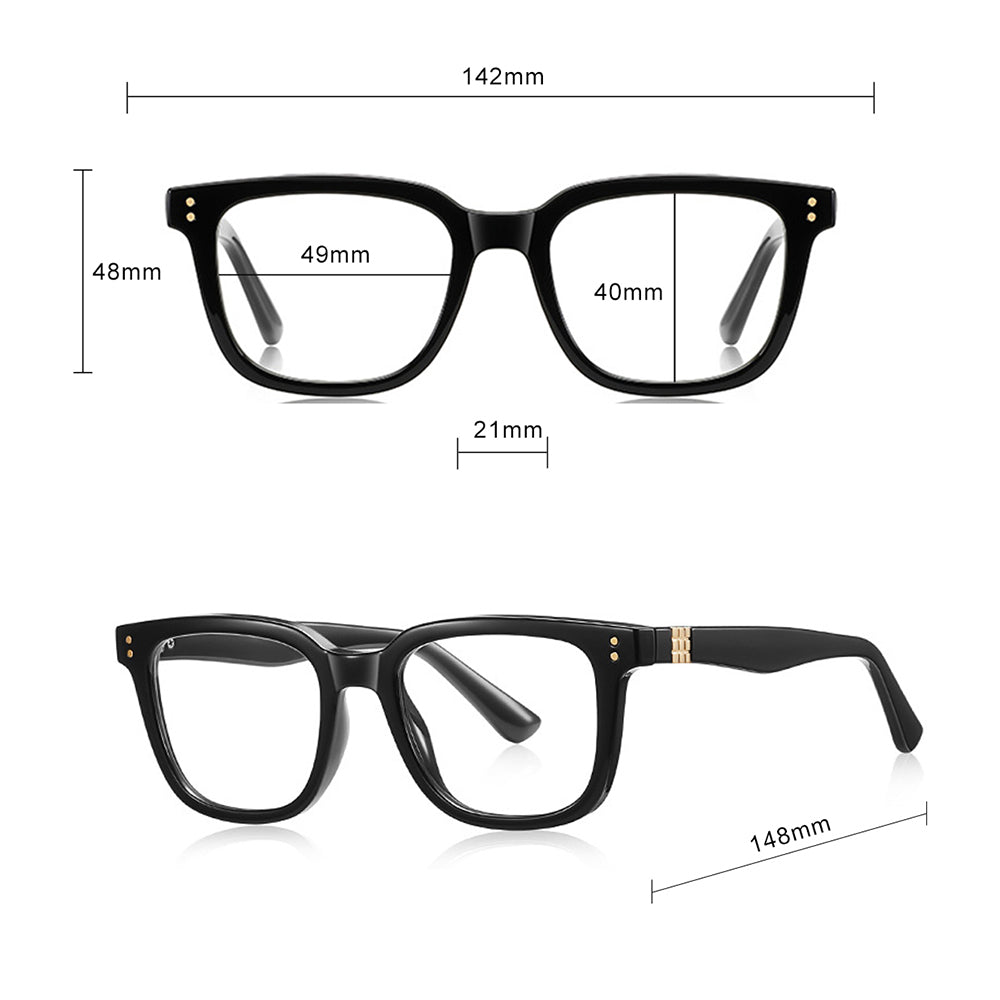 Computerbrille für Männer Techsuit 2225, Anti-Blue Light, Schwarz
