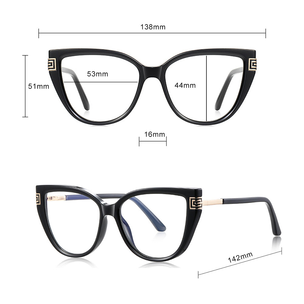 Damen Computerbrille Techsuit 2259, Anti-Blue Light, Schwarz