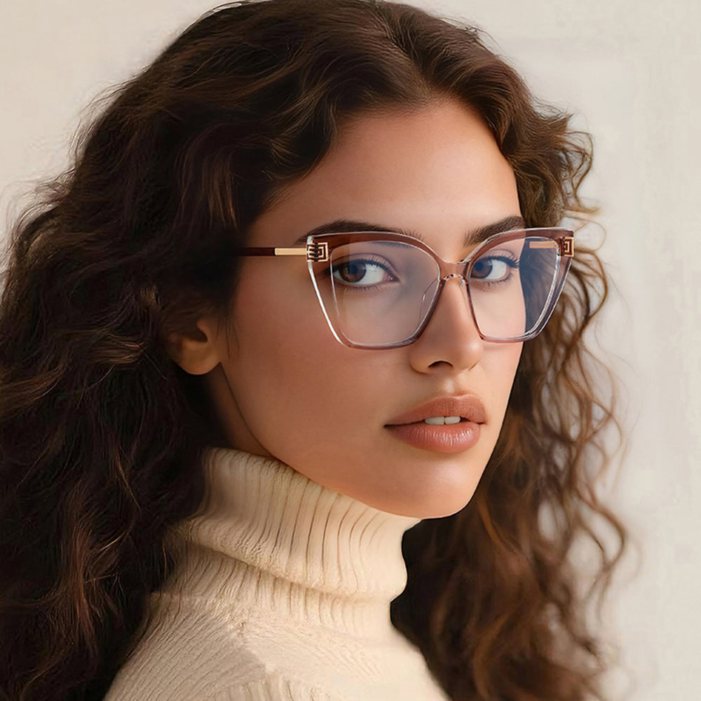 Damen Computerbrille Techsuit 2260, Anti-Blue Light, Schwarz Gold