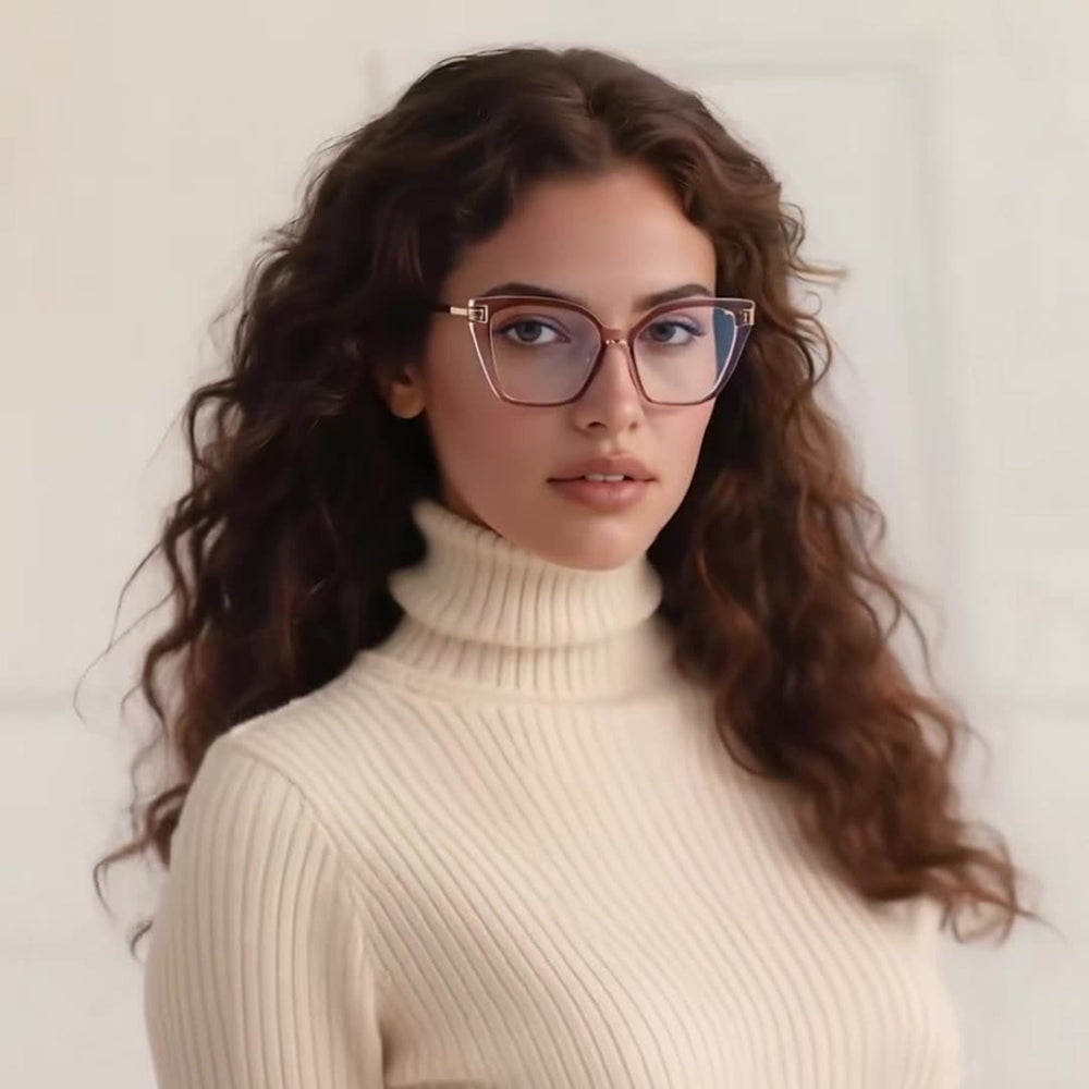 Damen Computerbrille Techsuit 2260, Anti-Blue Light, Schwarz Gold