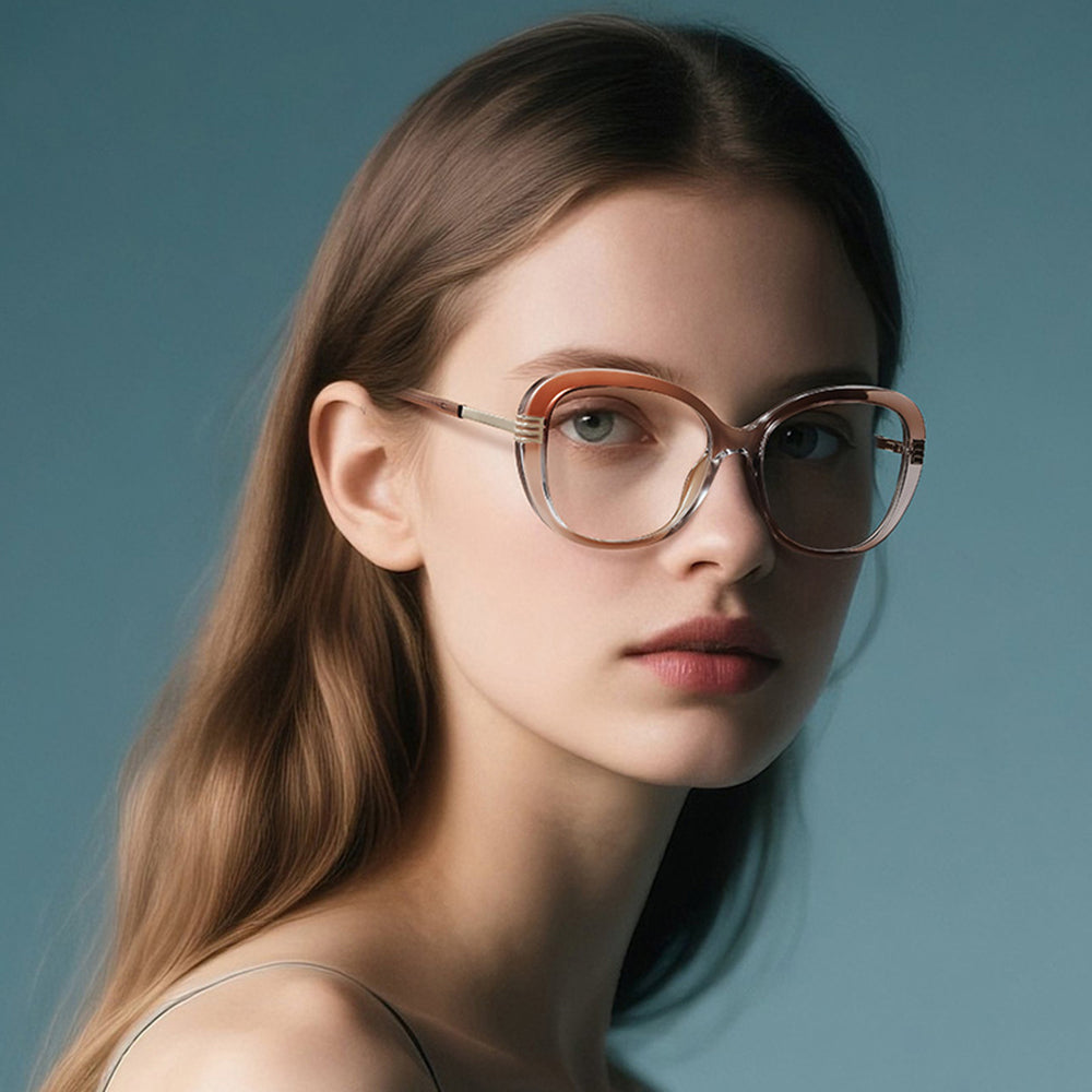 Damen Computerbrille Techsuit 2265, Anti-Blue Light, Schwarz Gold