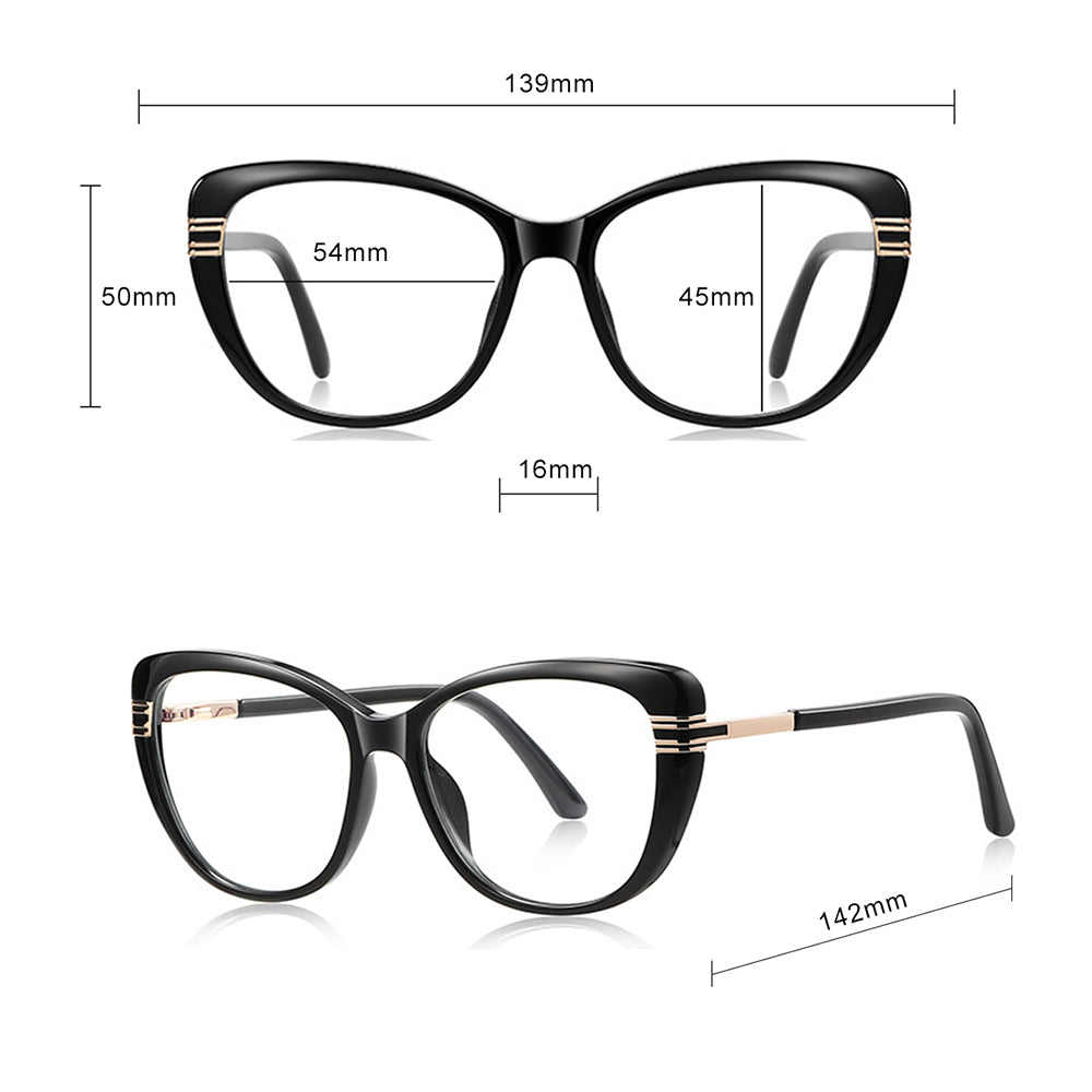Damen Computerbrille Techsuit 2274, Anti-Blue Light, Schwarz