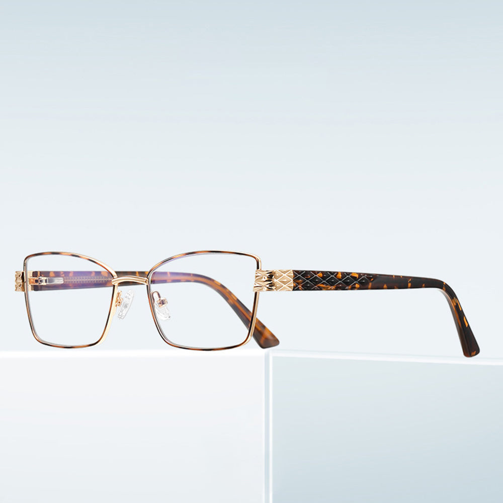 Damen Computerbrille Techsuit 3171, Anti-Blue Light, Schwarz Gold
