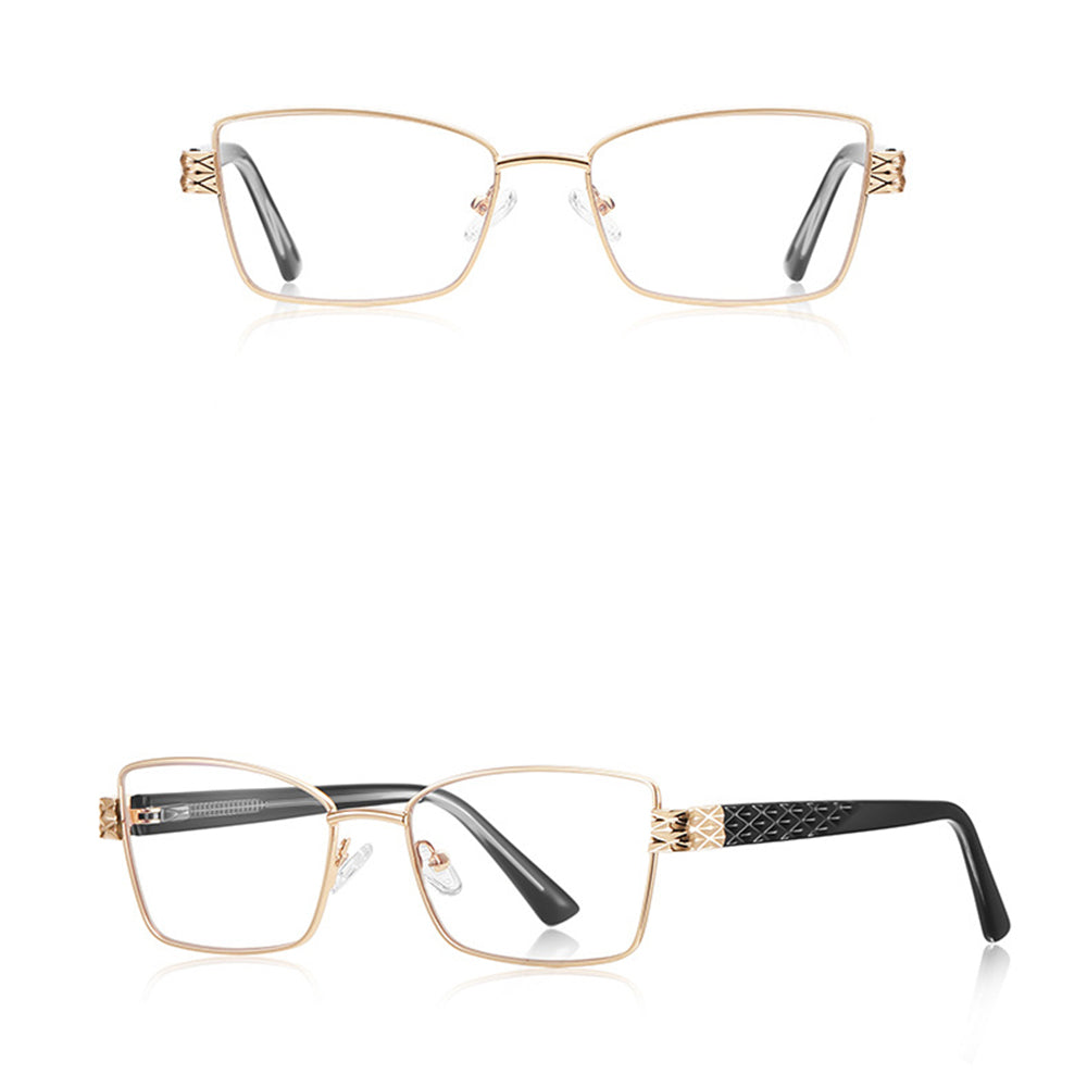Damen Computerbrille Techsuit 3171, Anti-Blue Light, Schwarz Gold