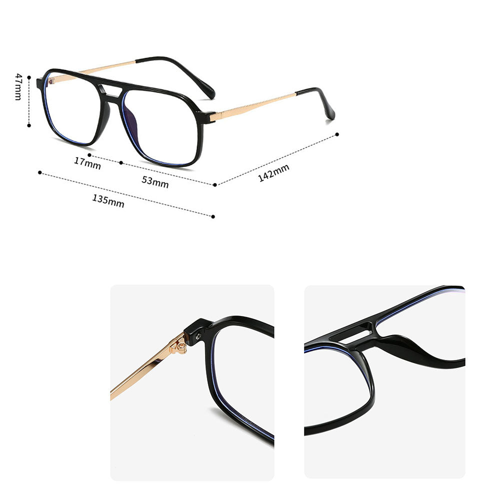 Unisex Techsuit 83092 Computer Glasses, Anti-Blue Light, Black and Gold