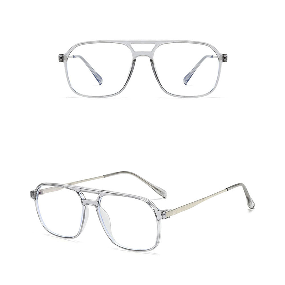 Unisex Techsuit 83092 Computer Glasses, Anti-Blue Light, Transparent Silver