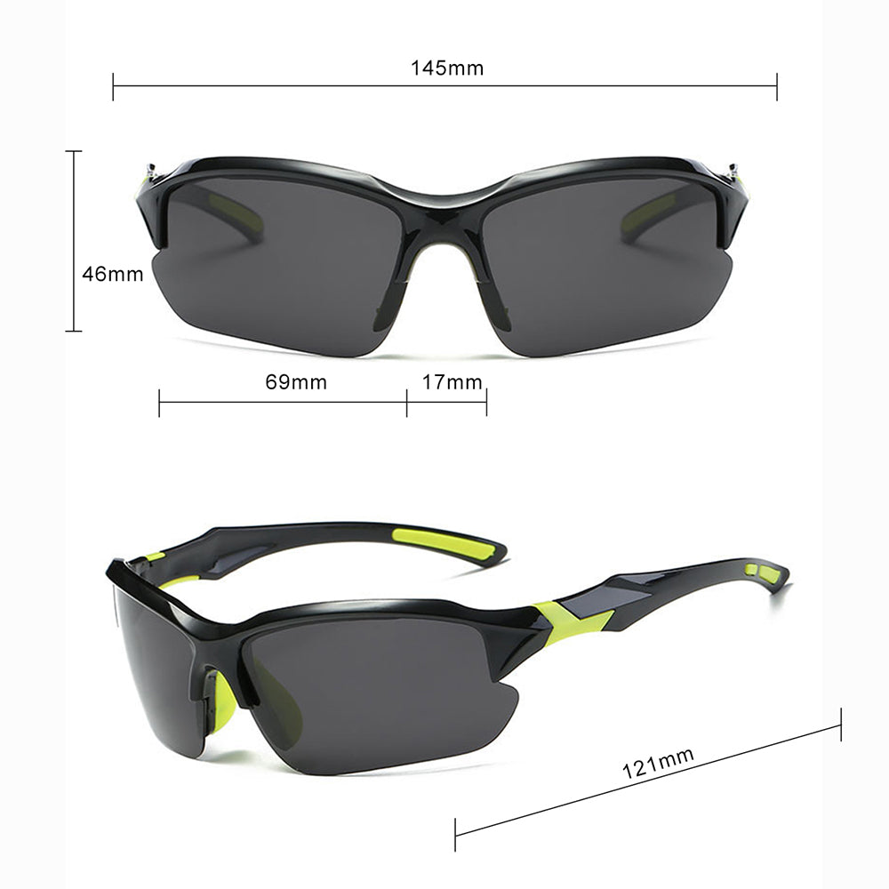 Unisex Techsuit 9301 Cycling Glasses, UV Protection, Black