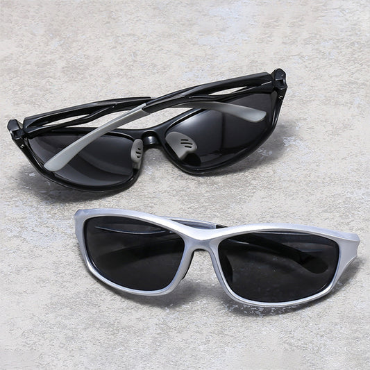 Unisex Fahrradbrille Techsuit 9309, polarisiert, schwarz-rot