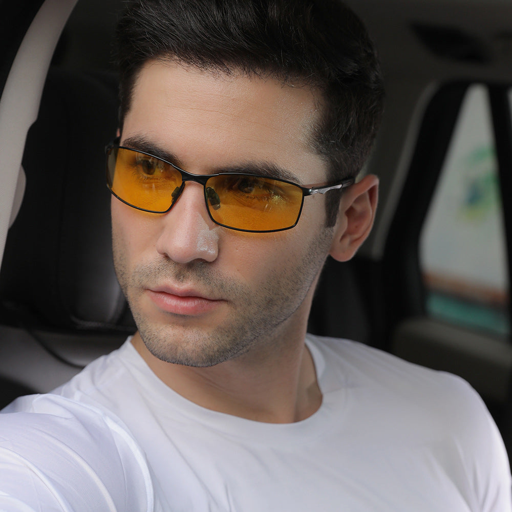 Herren-Sonnenbrille Techsuit 559, polarisiert, UV-Schutz, goldgrün