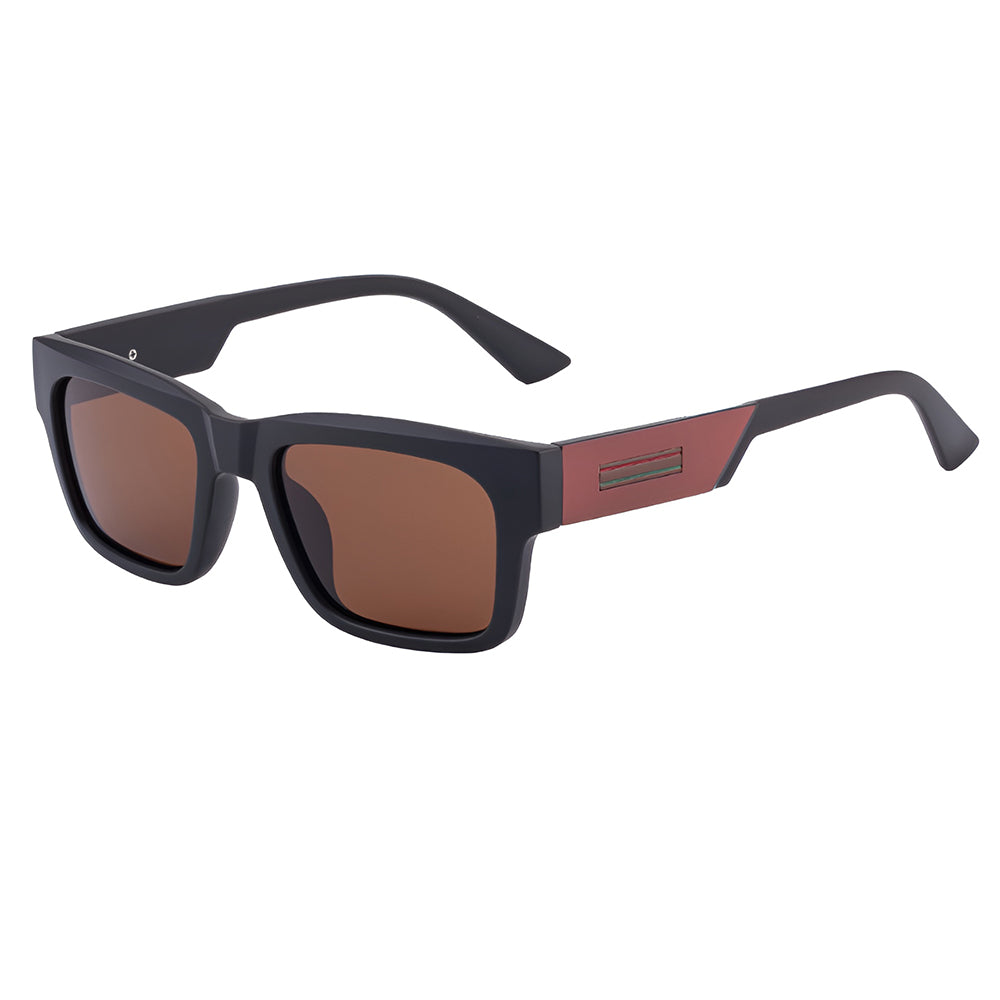 Men's Techsuit 8491 Sunglasses, Polarized, UV Protection, Matte Black Red