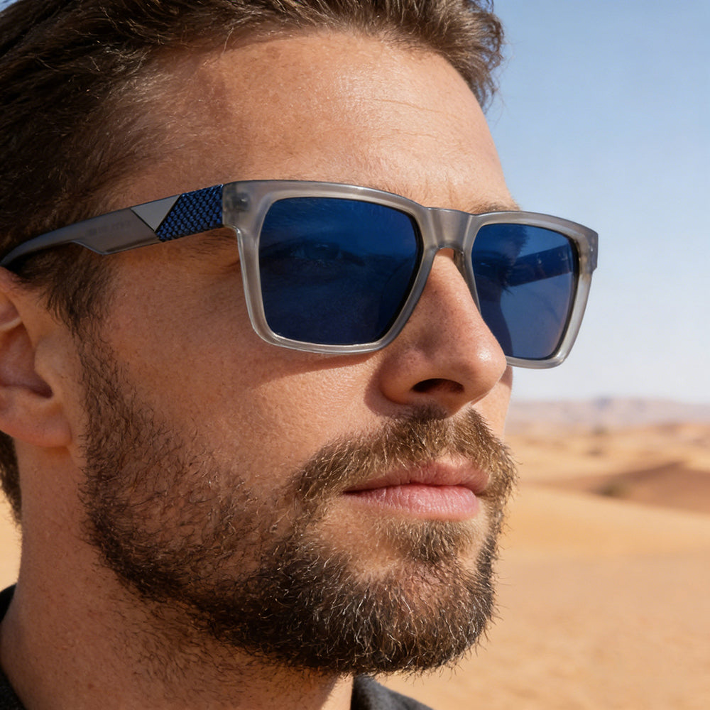 Herren-Sonnenbrille Techsuit 8500, polarisiert, UV-Schutz, Schwarz Grau