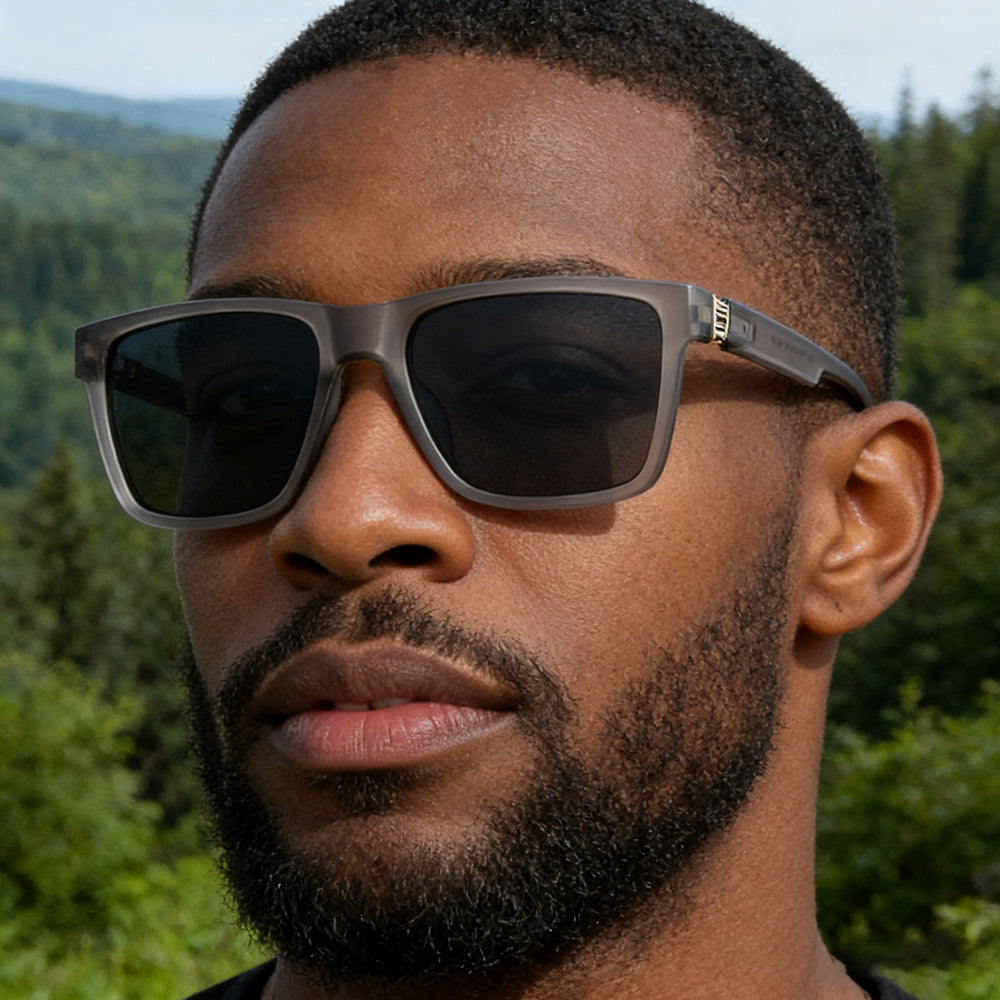 Men's Techsuit 8506 Sunglasses, Polarized, UV Protection, Matte Blue Gray