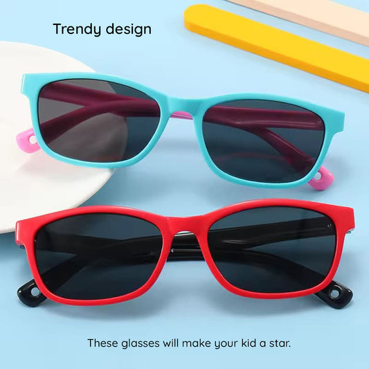 Techsuit Baby-Sonnenbrille 8260-C40, polarisiert, rot-schwarz