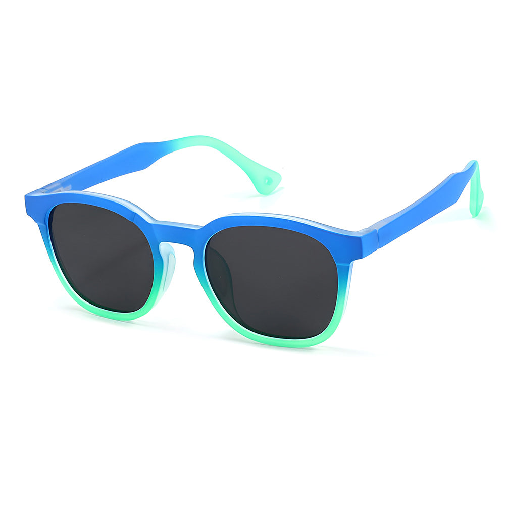 Techsuit 691 Kids Sunglasses, Polarized, UV Protection, Black Blue Green Gradient