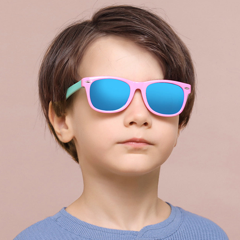 Techsuit D802 Kinder Sonnenbrille, polarisiert, UV-Schutz, rosa