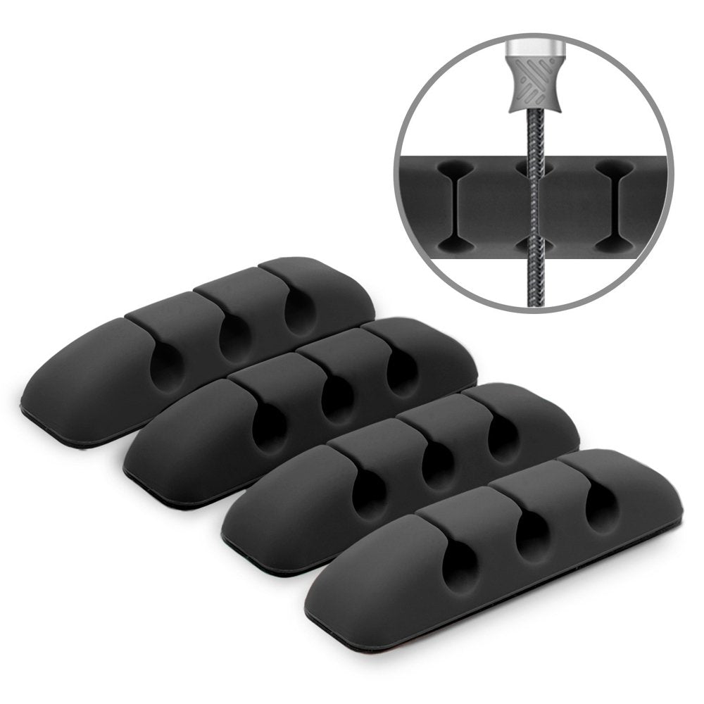 Kabelorganisator Ringke, Set 4 Stück, Schwarz
