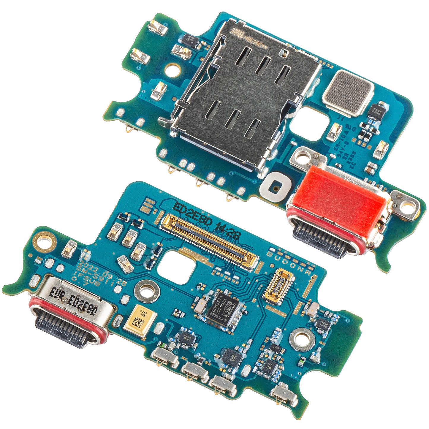 Platine mit Ladeanschluss - Mikrofon - SIM-Lesemodul Samsung Galaxy S23 S911, Service Pack GH96-15629A