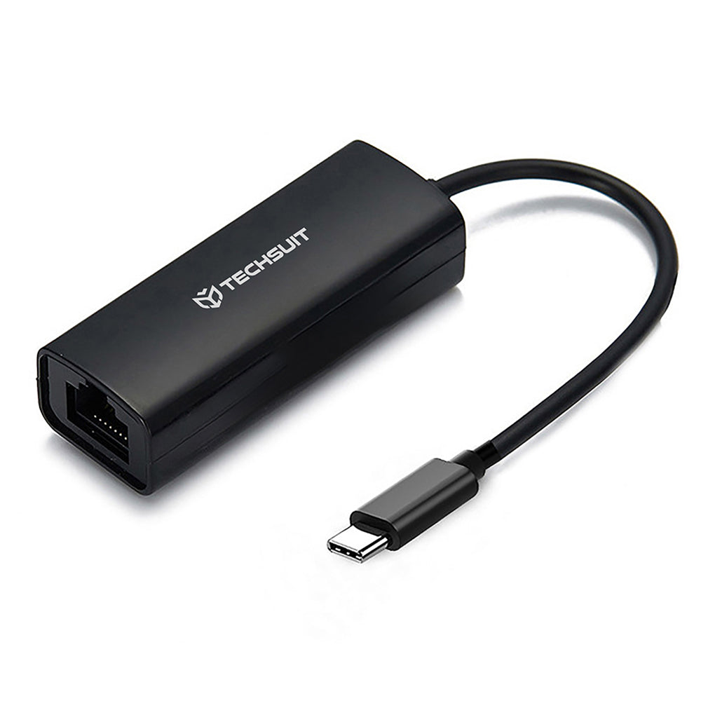 Netzwerkkarte Techsuit AC20, RJ45, USB-C, Schwarz