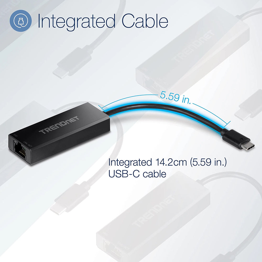 Netzwerkkarte Techsuit AC20, RJ45, USB-C, Schwarz
