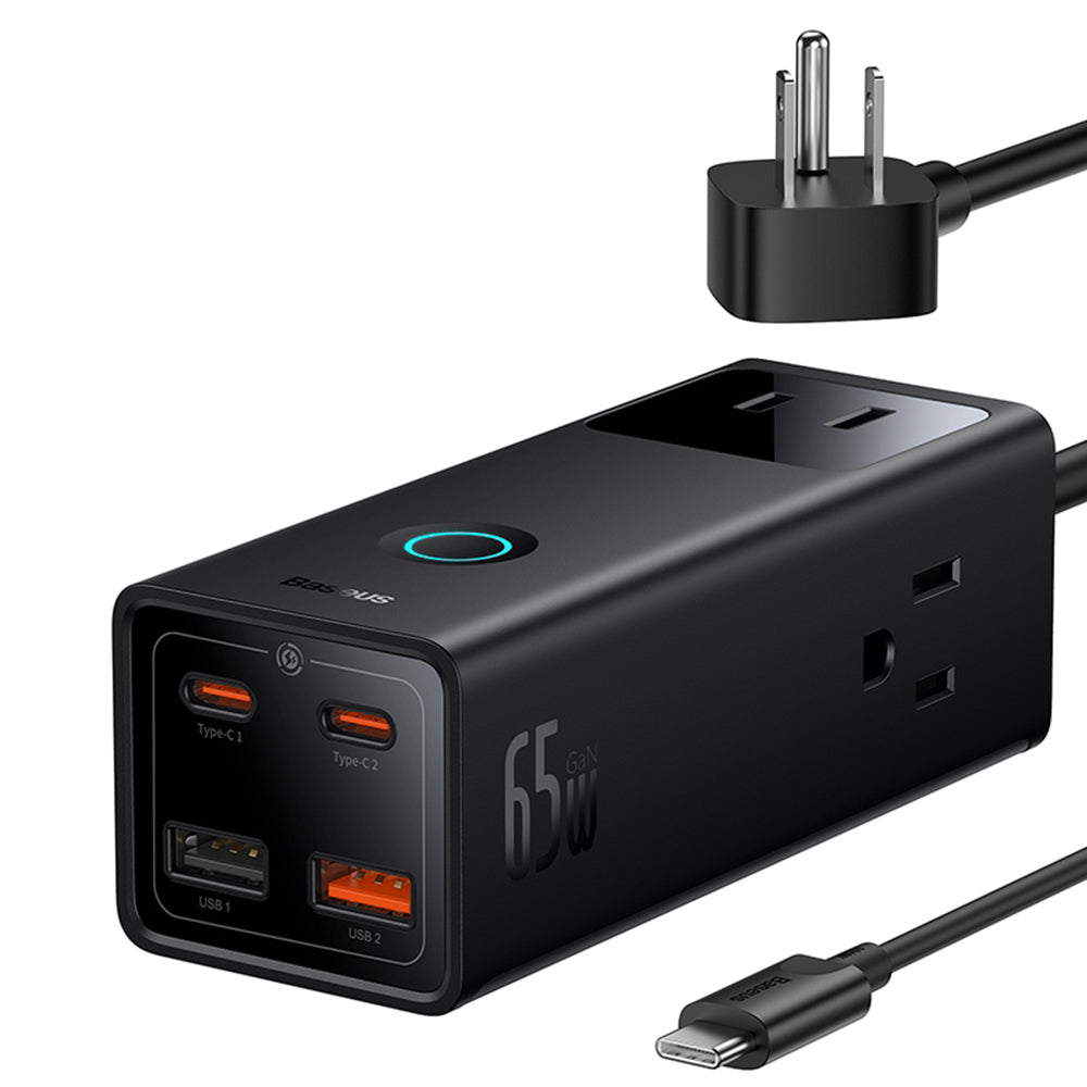 Baseus PowerCombo US Verlängerungskabel, 3 x Steckdose, Schwarz PSLA020101