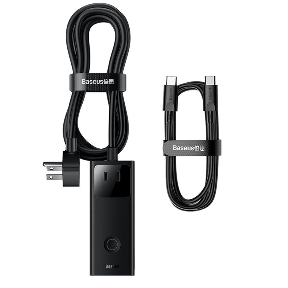 Baseus PowerCombo US Verlängerungskabel, 3 x Steckdose, Schwarz PSLA020101