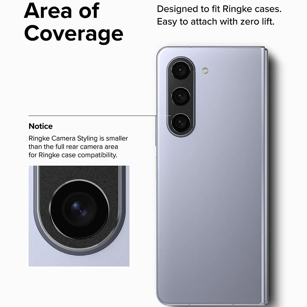 Ringke Styling Rear Camera Protection Frame for Samsung Galaxy Z Fold5 F946, Aluminum, Black