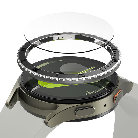 Ringke Premium Styling Schutzrahmen für Samsung Galaxy Watch7 40mm, Modell 3, Schwarz