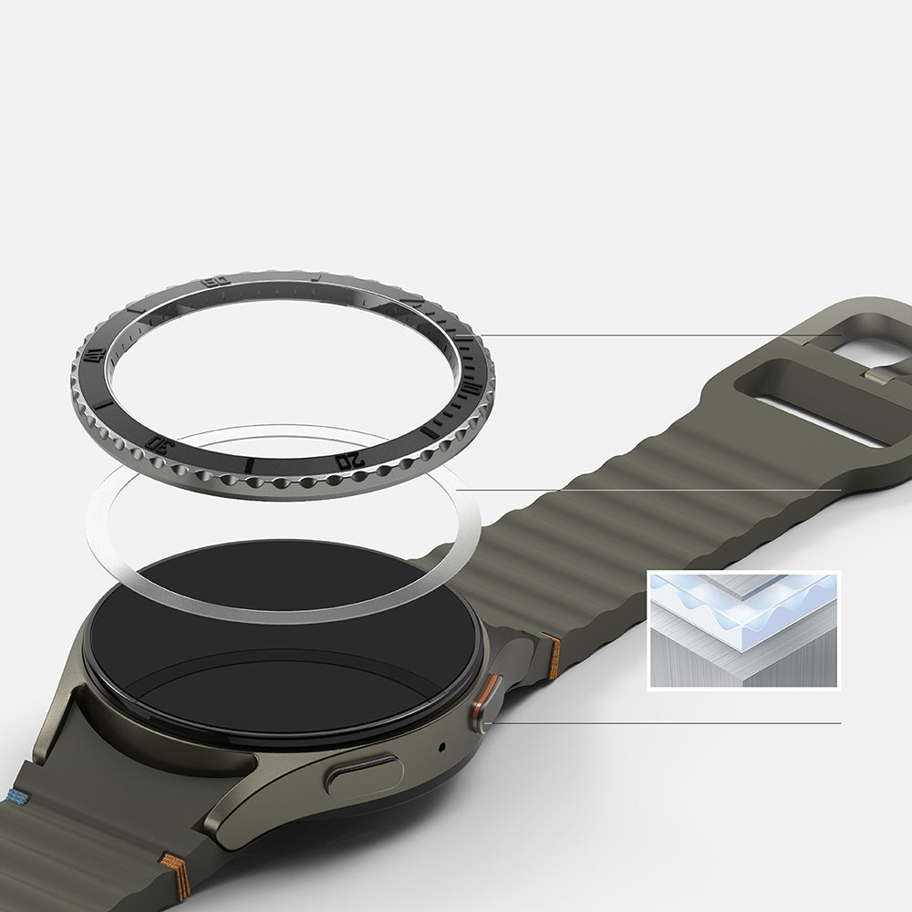 Ringke Premium Styling Protection Frame for Samsung Galaxy Watch7 44mm, Model 3, Black