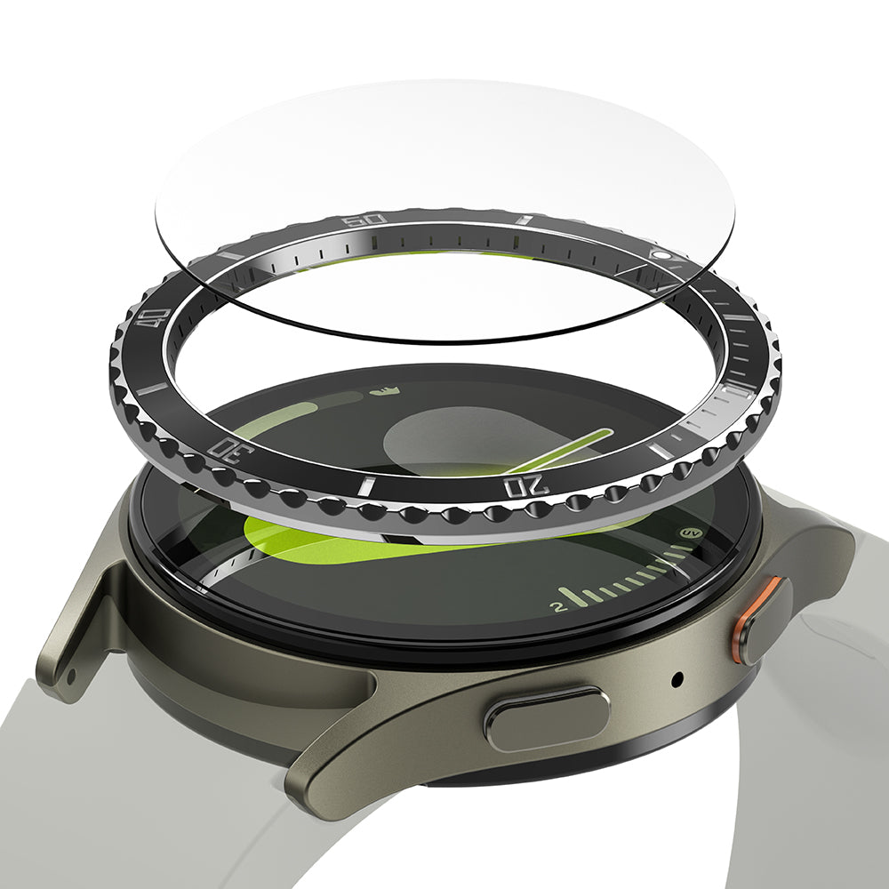 Ringke Premium Styling Schutzrahmen für Samsung Galaxy Watch7 44mm, Modell 4, Schwarz