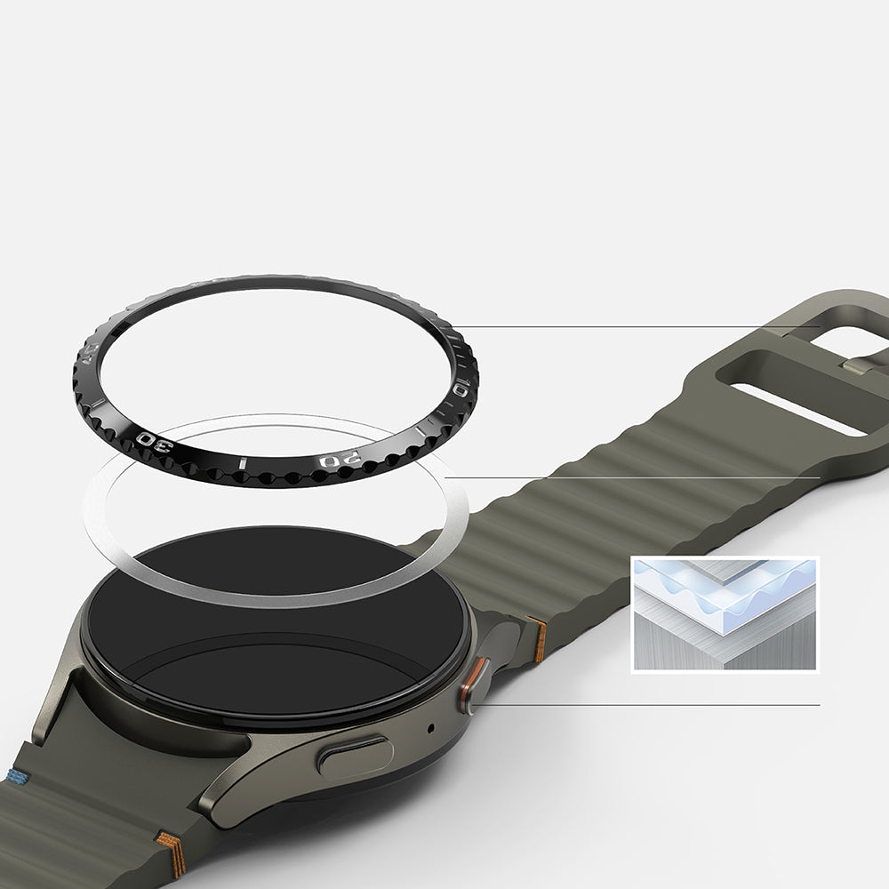 Ringke Styling Schutzrahmen für Samsung Galaxy Watch7 40mm, Modell 6, Schwarz