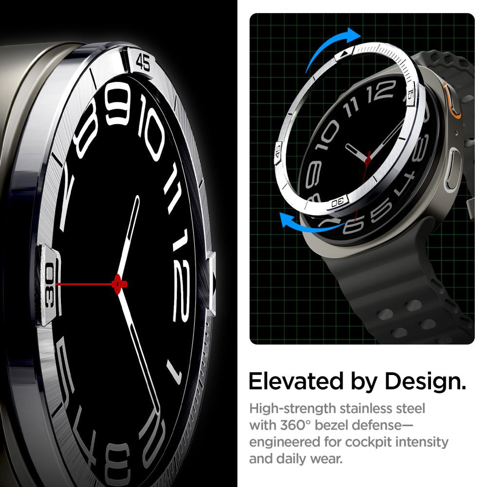 Spigen Tune Pilot Schutzrahmen für Samsung Galaxy Watch8 44mm, Silber ACS10009