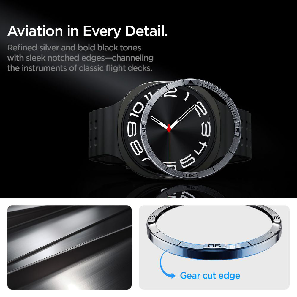Spigen Tune Pilot Schutzrahmen für Samsung Galaxy Watch8 44mm, Silber ACS10009