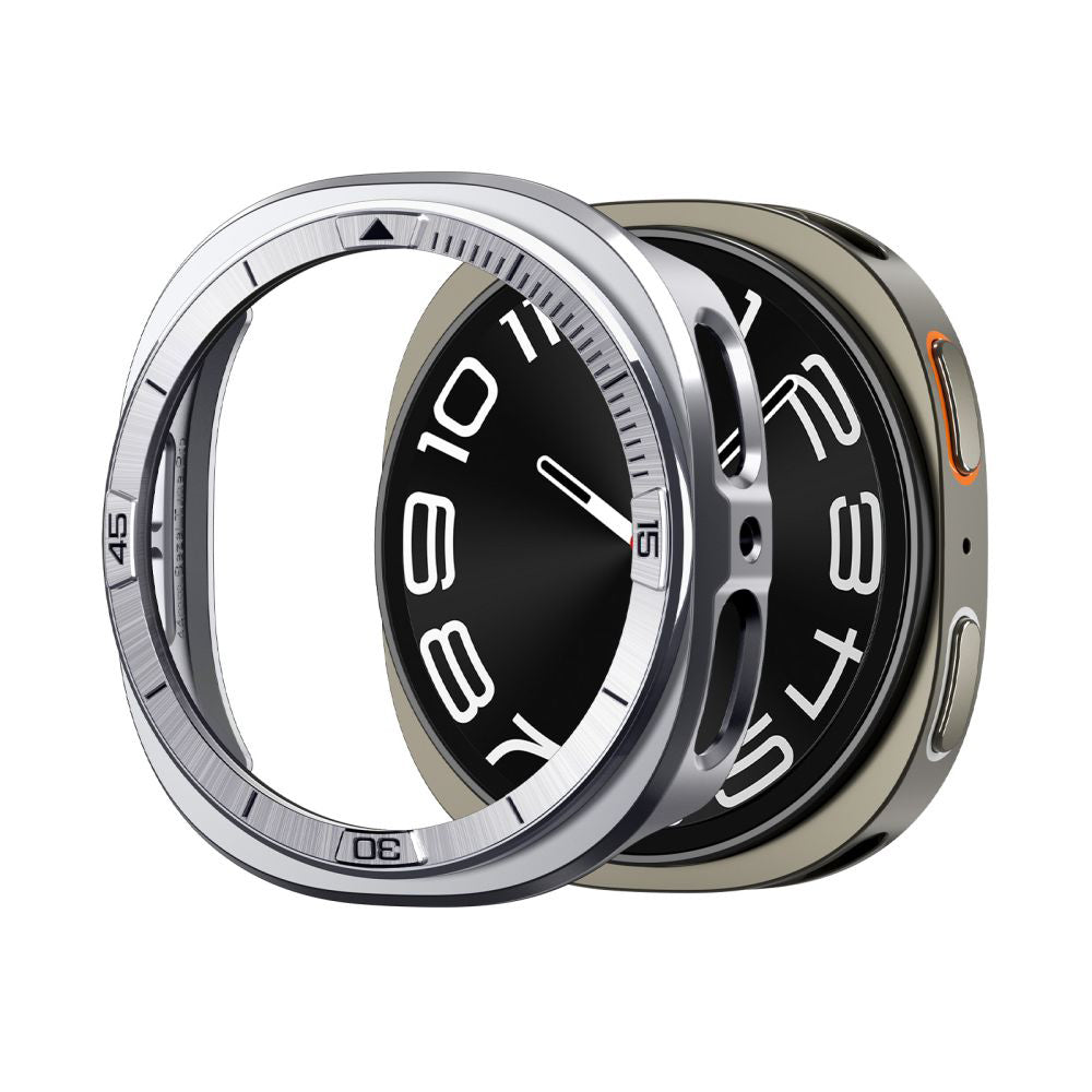 Spigen Tune Pro Pilot Schutzrahmen für Samsung Galaxy Watch8 44mm, Silber ACS10011