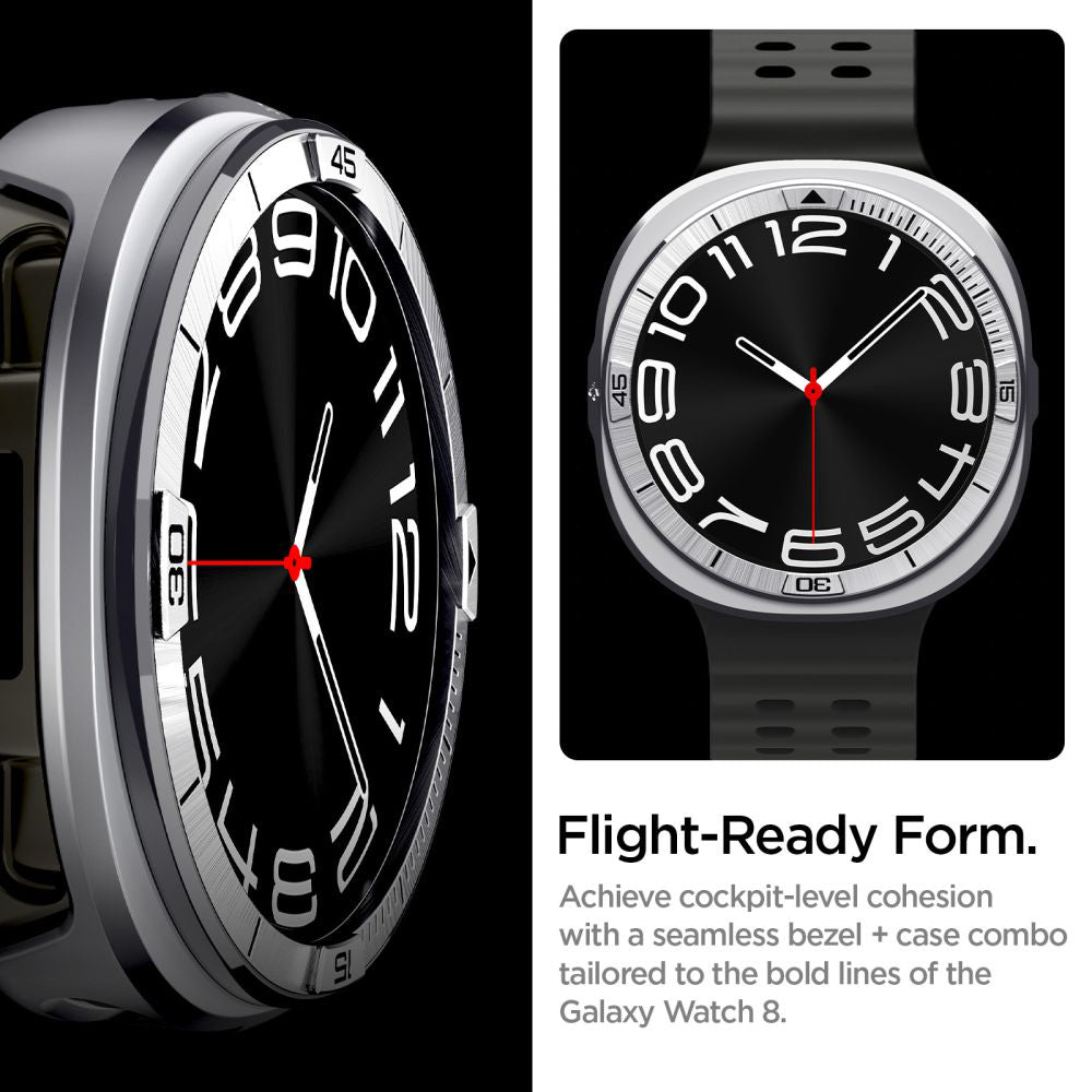Spigen Tune Pro Pilot Schutzrahmen für Samsung Galaxy Watch8 44mm, Silber ACS10011