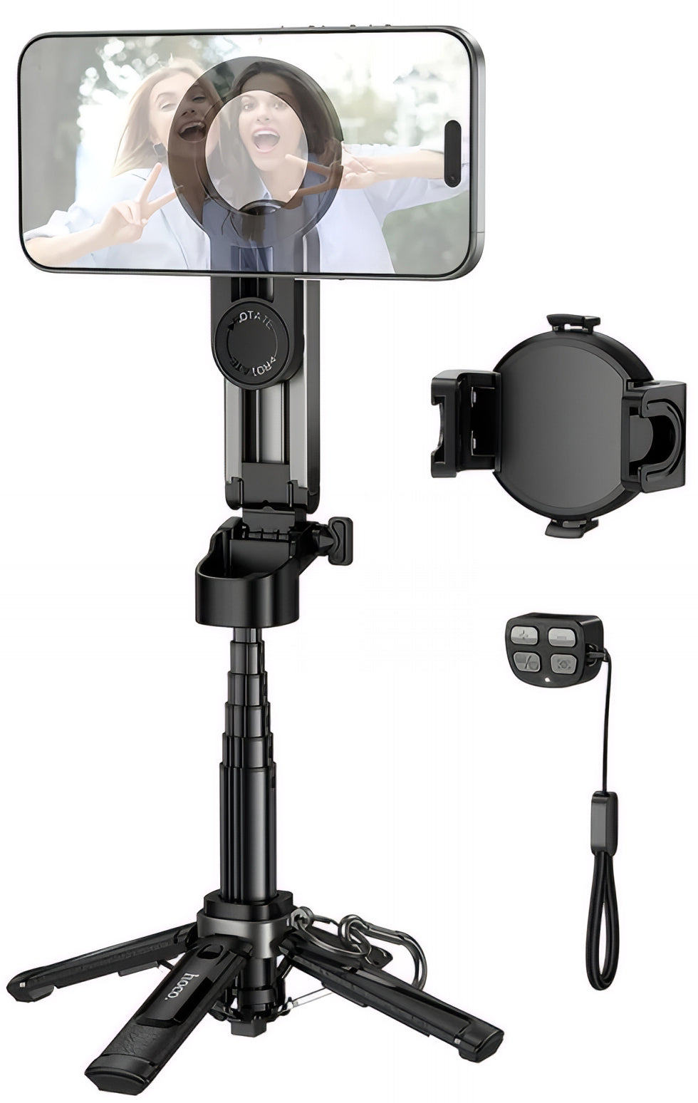 Bluetooth Selfie Stick HOCO K27 Pro, Universal, Black