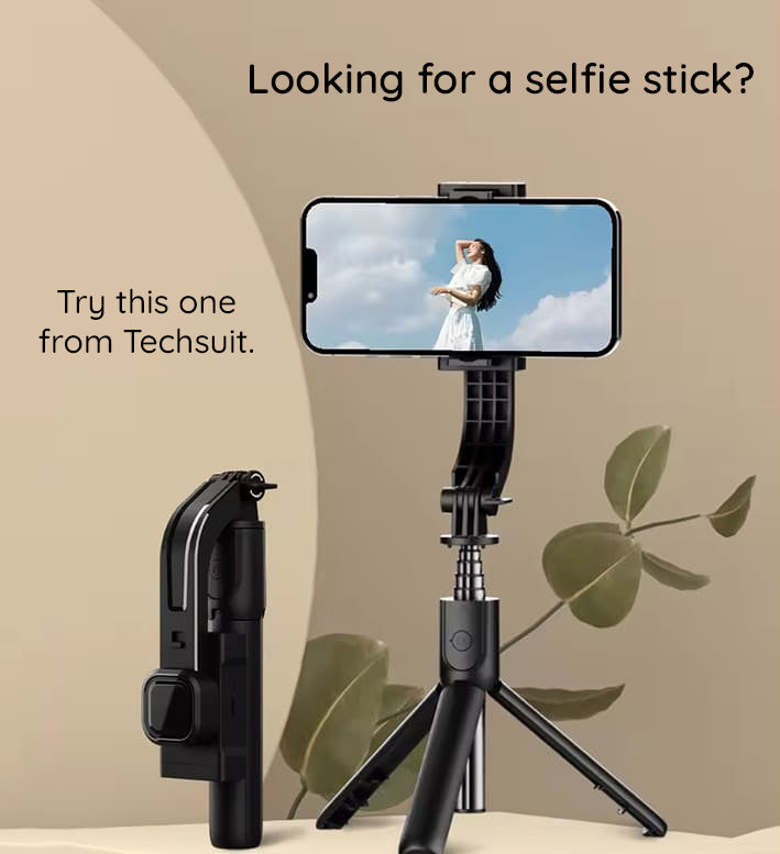 Selfie Stick Bluetooth Techsuit C06, Universal, Schwarz