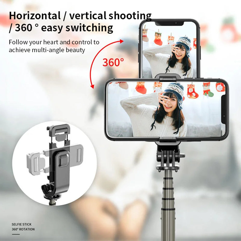 Selfie Stick Bluetooth Techsuit L03, Universal, Schwarz